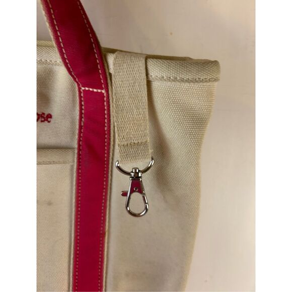 Lands End Boat tote flowers Pink Cream 15x16" (discoloration) - Picture 5 of 15